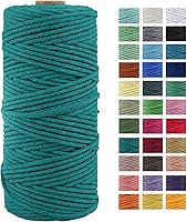 JeogYong 3mm x 109 Yards Natural Cotton Macrame Cord - 4 Strand Twisted Rope for Wall Hangings, Plant Hangers, Crafts & Beginners