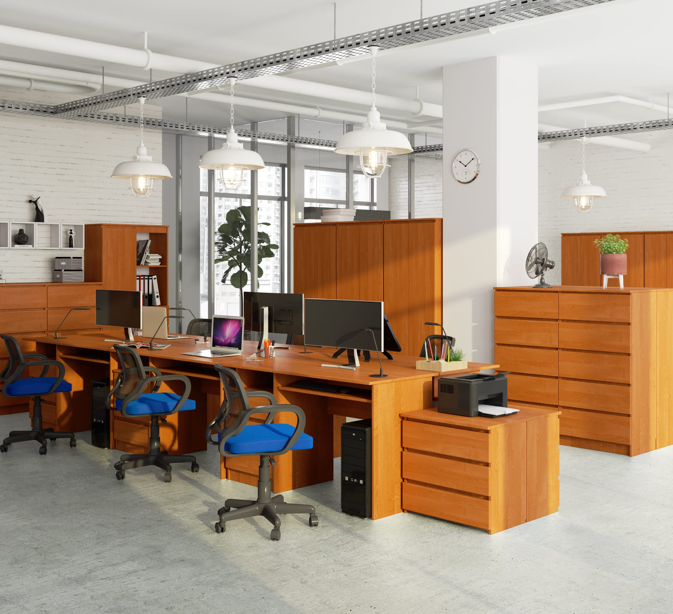 AKORD CLP 135 PC Tisch mit Tastaturfach - moderne Büroumgebung - Dettaglio
