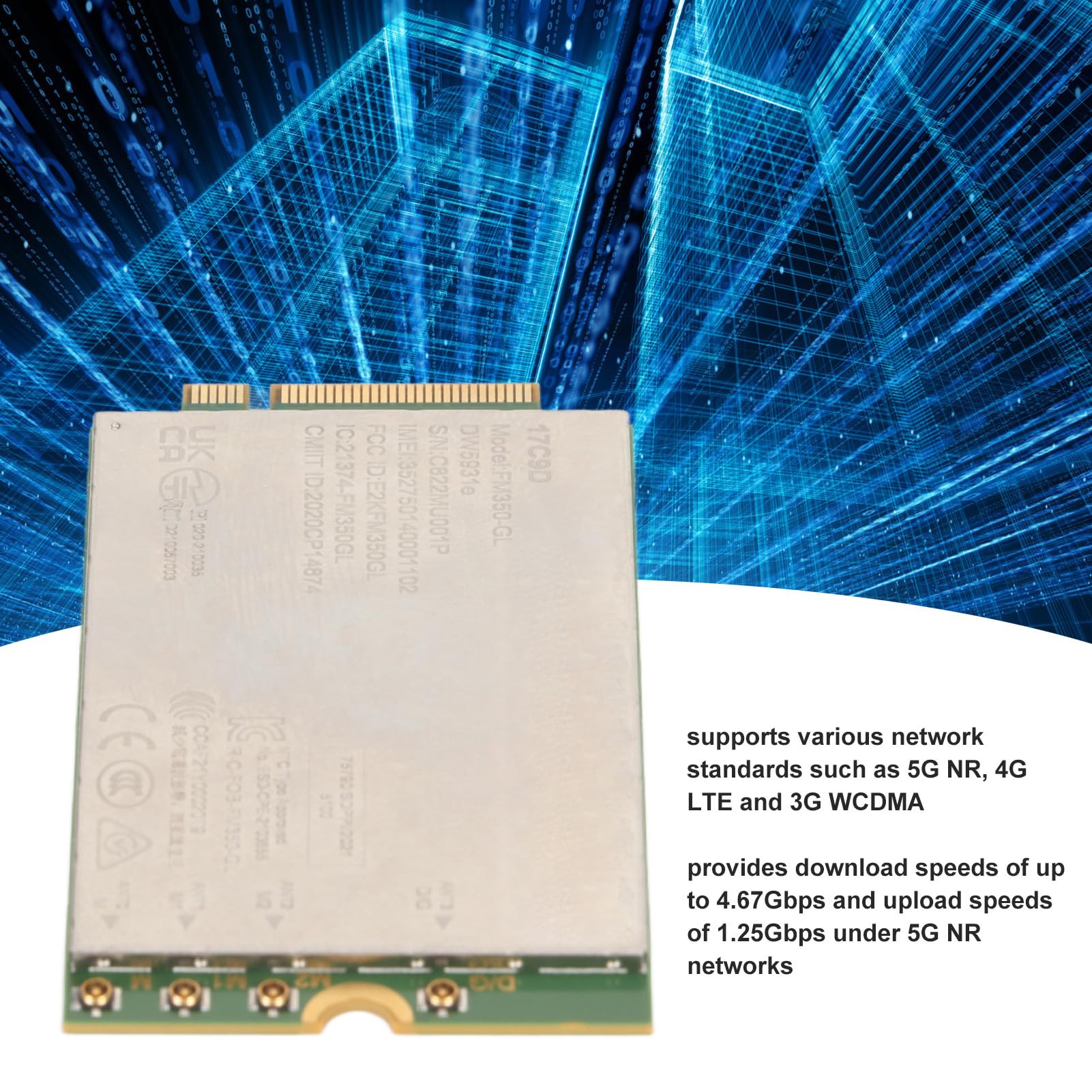 Moduł 4G LTE, Karta Sieciowa DW5931e, moduł Bezprzewodowy do Pobrania 4,67 Gb/s, Modem 5G NR 4G LTE 3G WCDMA GNSS, Technologia MIMO, do Komputera Stacjonarnego Laptopa