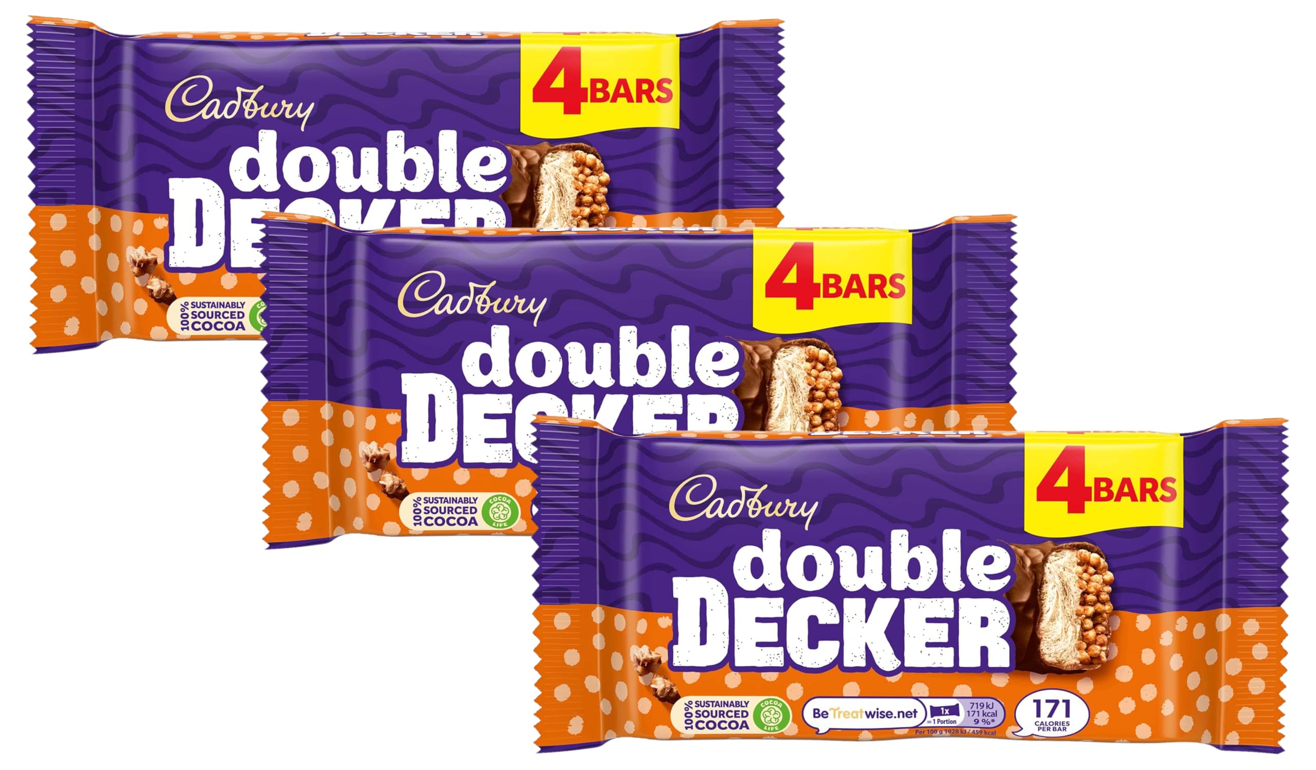 Cadbury Double Decker Chocolate Bar (Pack of 12)