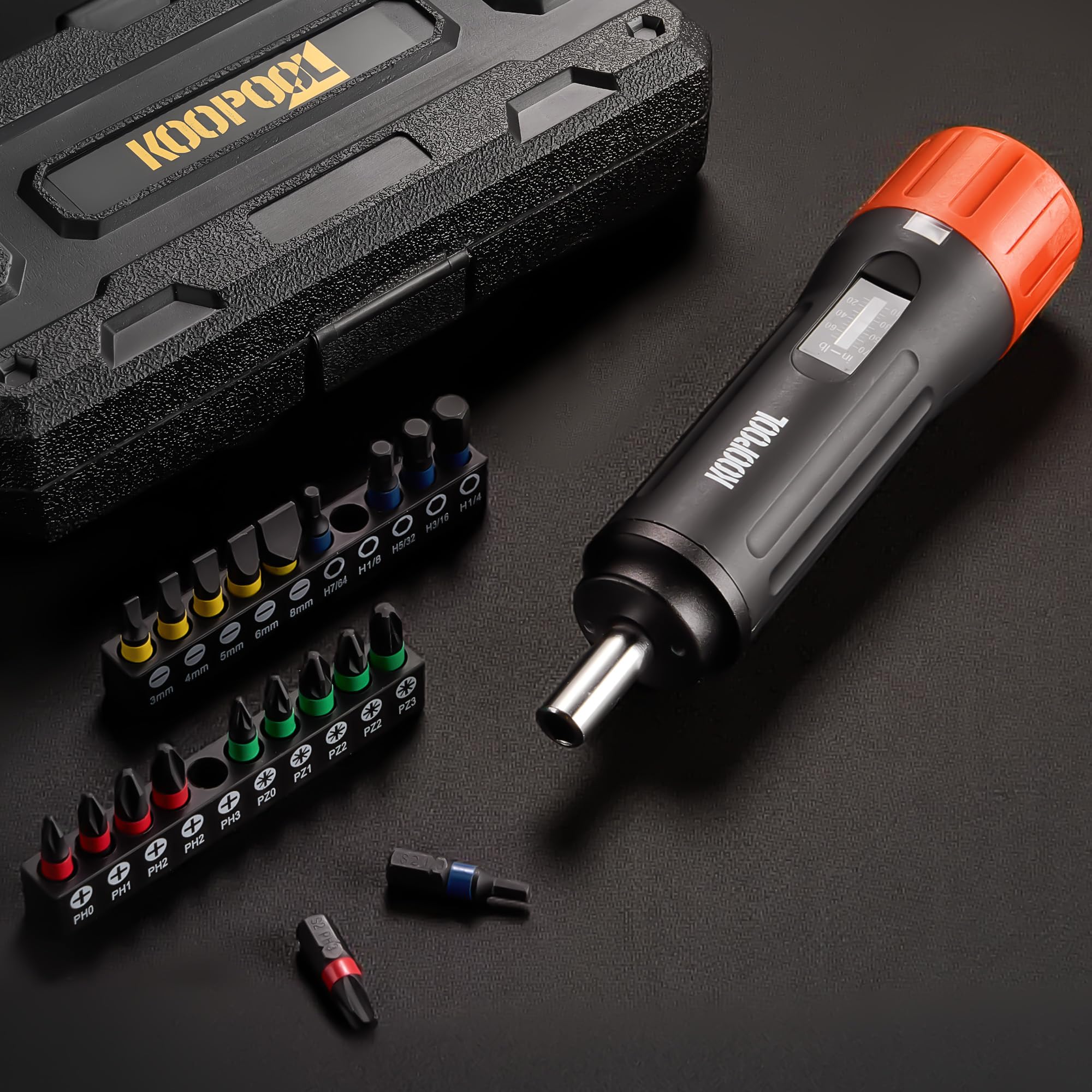 Set di 46 cacciaviti dinamometrici, attacco da 1/4", 10-170 pollici, include 40 punte S2 e 5 cacciaviti CR-V, kit chiave dinamometrica regolabile per elettronica, bici, fai da te e riparazione