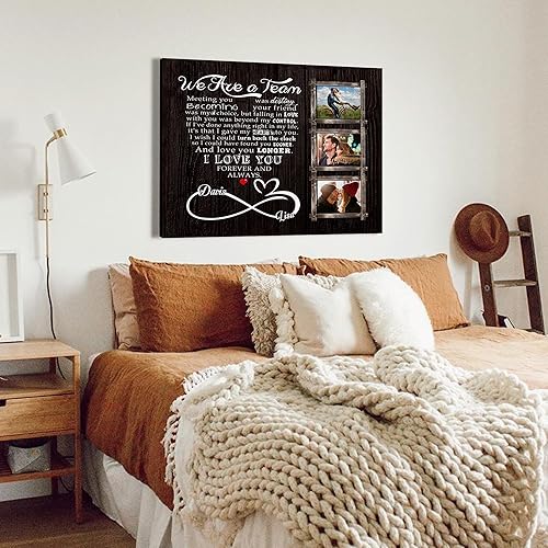 Miniatura 3 de Hetano Lienzo personalizado para pared, diseño único para el día de San Valentín, aniversario, boda, regalo de cumpleaños para parejas, marido