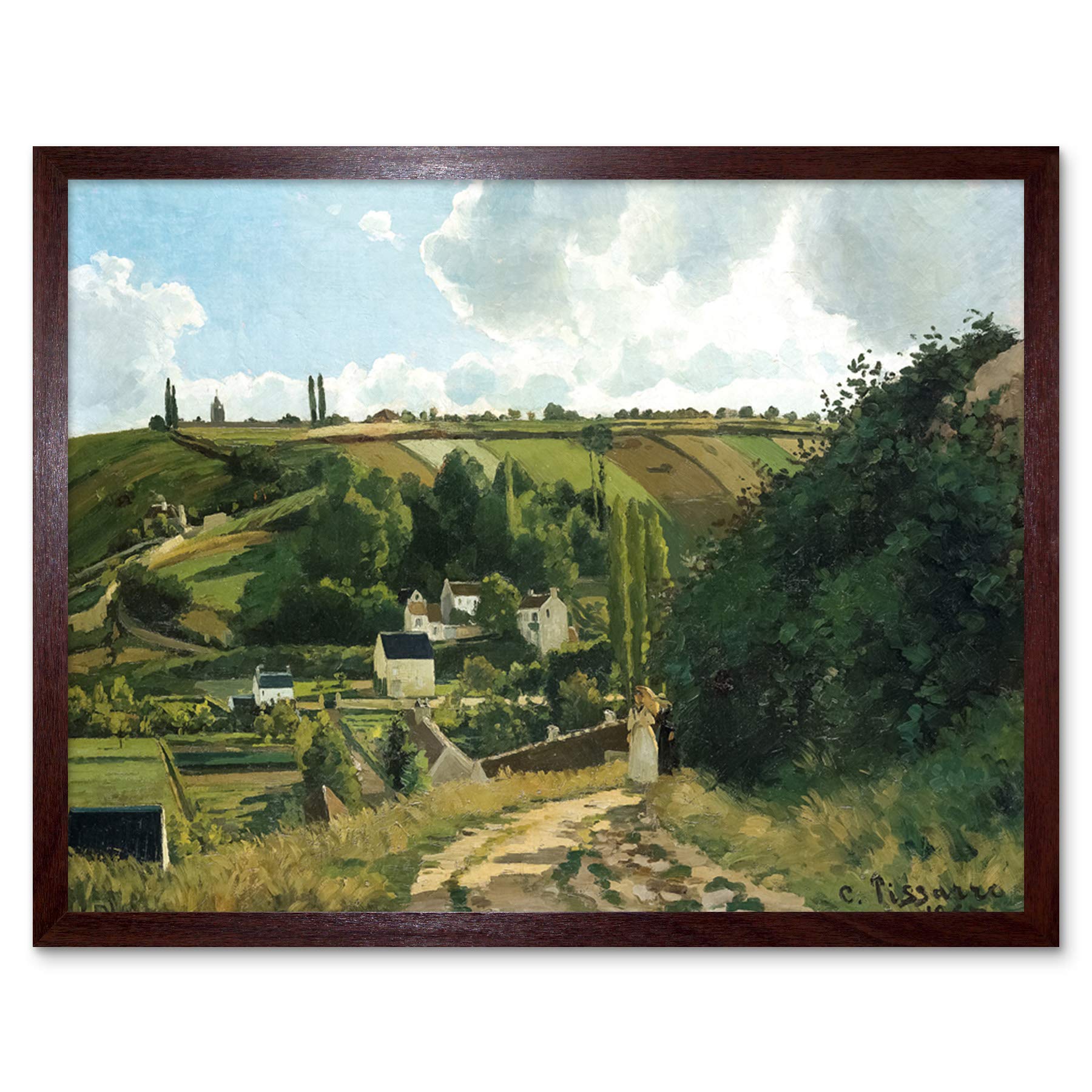 Artery8 Pissarro Jalais Hill Pontoise Landscape Painting Art Print Framed Poster Wall Decor 12x16 inch