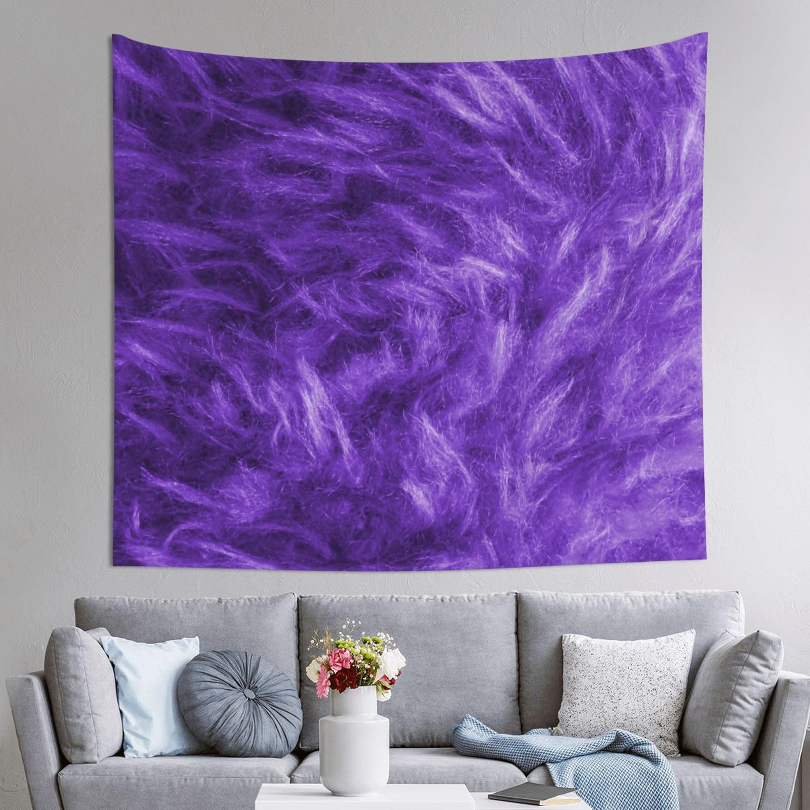 WKSGDSG Decoration Tapestry Wall Hanging For Bedroom, Purple, 152x130cm Dorm Decor, Lightweight Easy Hang Wall Art For Living Room, Aesthetic Tapestries For Outdoor, Ceiling, Doorway, Camping