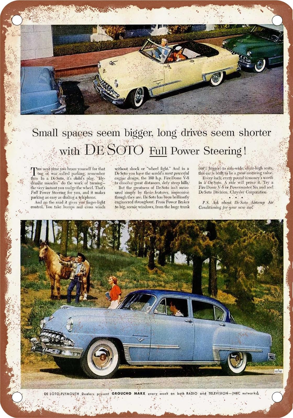 METAL SIGN - 1953 DeSoto Vintage Ad 04 - Old Retro Rusty Look home decor