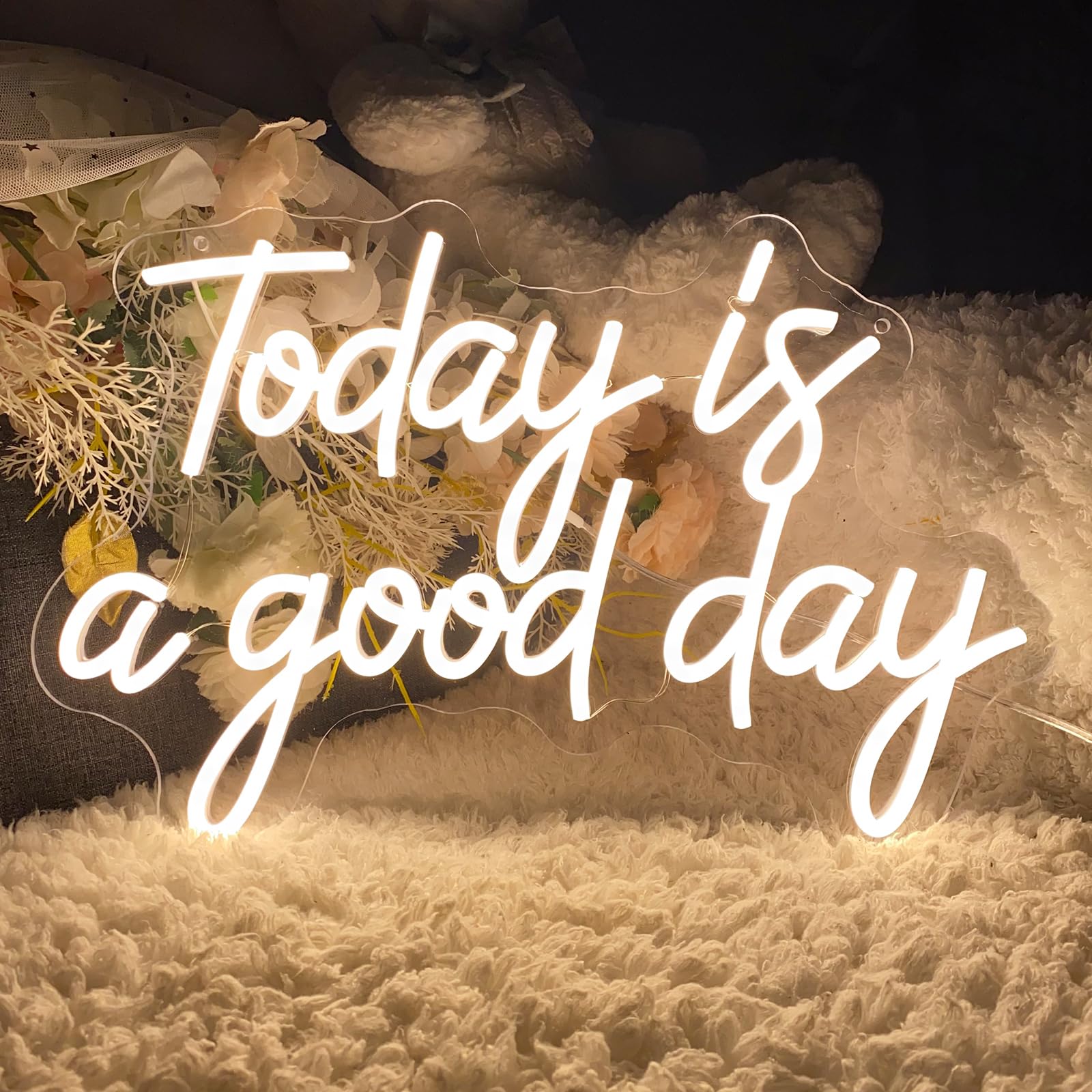 Today is a Good Day Insegna al neon per la decorazione della parete Insegne al neon personalizzate personalizzate per camera da letto Happy Birthday Wedding Party Logo Decorazioni Led Nome Regalo