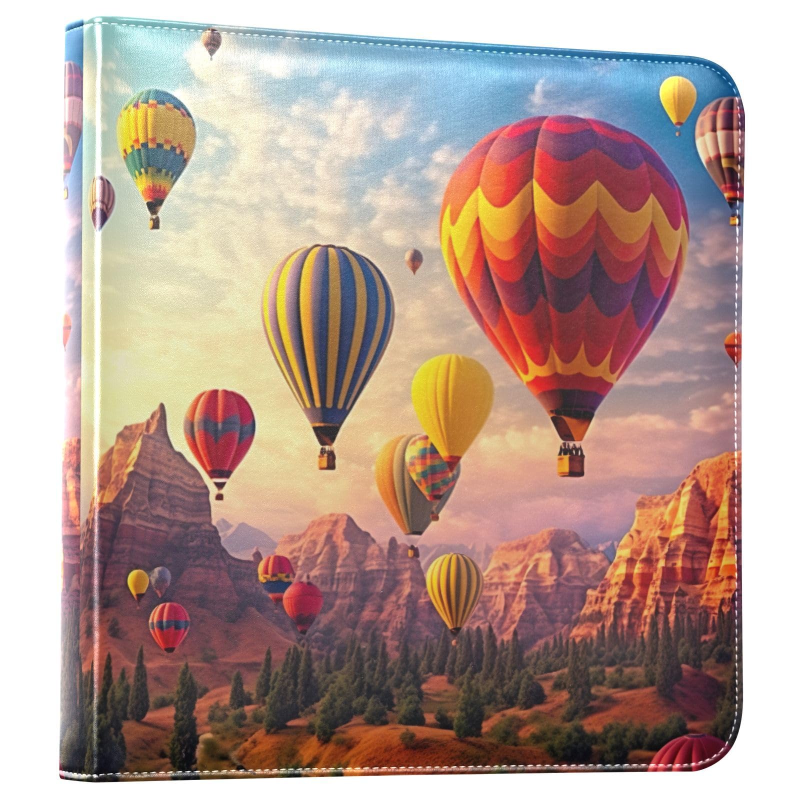 Waassud Flying Hot Air Balloons Photo Album 4x6 5x7 6x8 DIY Photo Book Self Adhesive 3 Ring Album Scrapbook for Wedding Anniversary