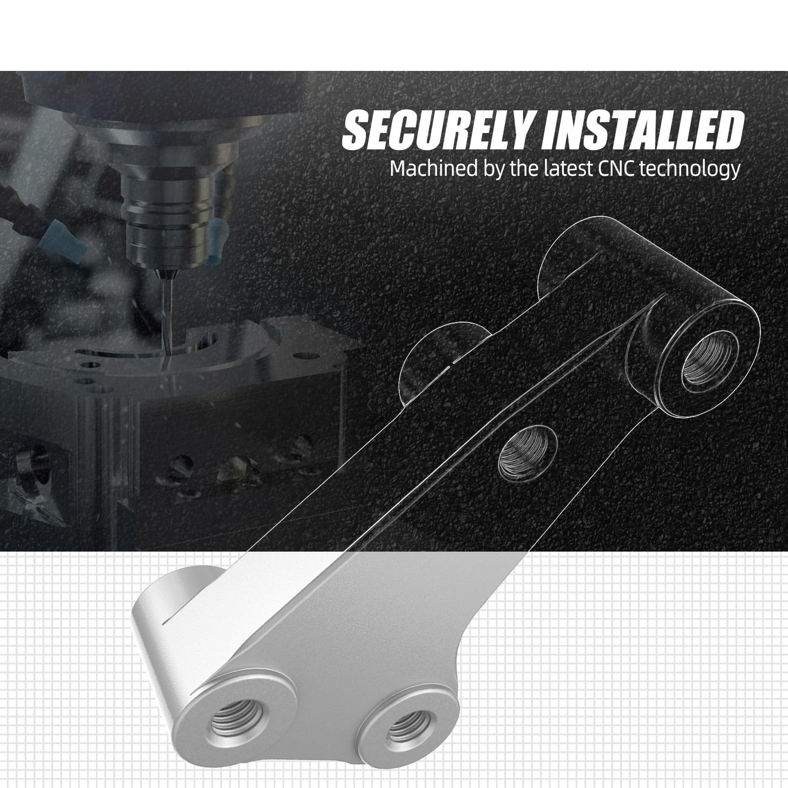 Wspornik Mocowania Silnika Pasuje do Jeep Wrangler YJ 91-95, TJ 97-02, zastępuje 53007605, 53007604, aluminiowy uchwyt alternatora(Black)