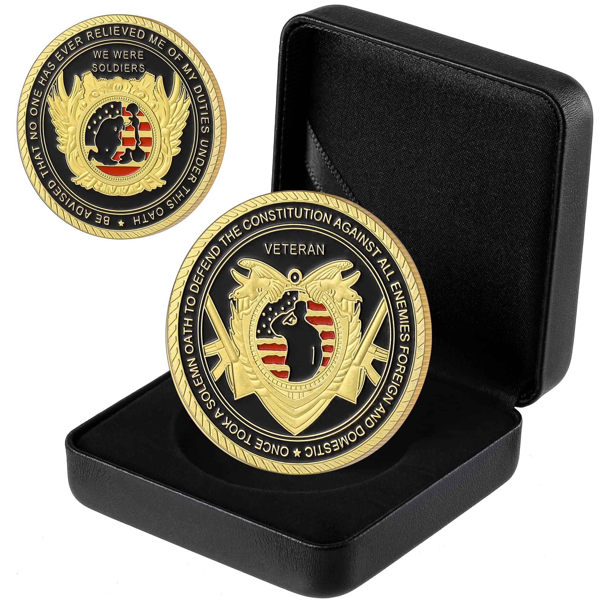 Challenge Coin, Veteran Challenge Coins, Military Commemorative Coin with Display Box, Veteran Gifts