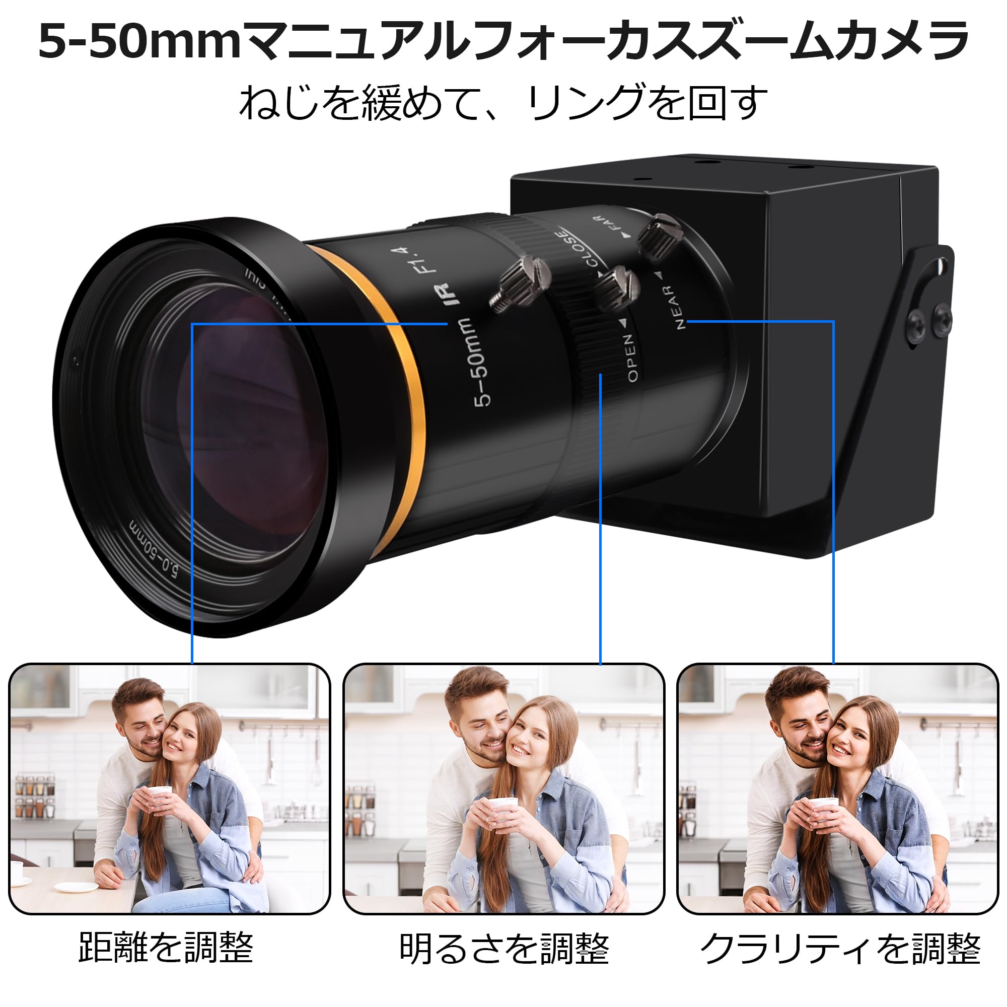 26093 グローバルシャッター USB カメラ 10倍マニュアルズーム 26093