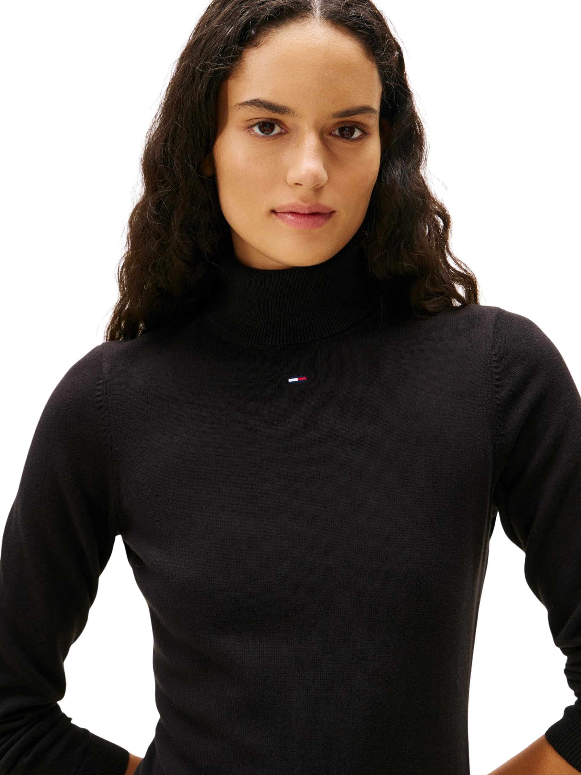 Tommy Jeans Tjw ESS Turtleneck Sweater Dress Dw0dw21958 Vestido Tipo suéter Mujer (Pack de 1)