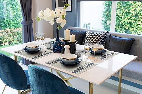 Miniatura 8 de More Décor - Manteles individuales para mesa de comedor, lavables, resistentes al calor, de vinilo de PVC para comedor y cocina, antideslizantes,