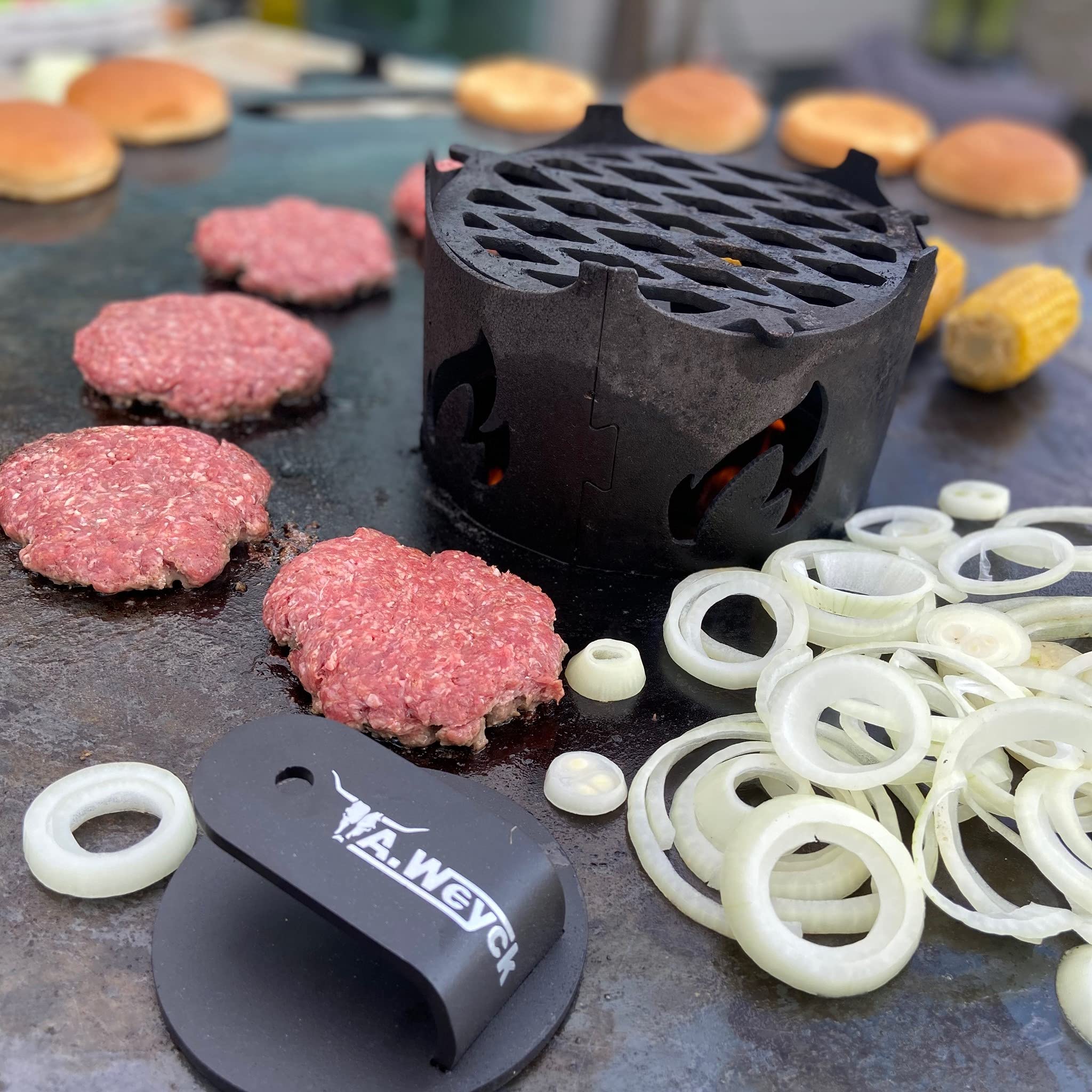 A. Weyck Tools Wok Aufsatz für Feuerplatte Wok Krone Dutch Oven Grilleinsatz Grill #05