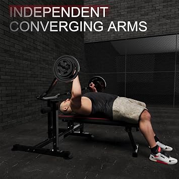 Westfital Chest Press Machine with Bench Press Rack, Adjustable Flat Incline Bench, Dumbbell Rack for Chest, Arm and AB Workouts