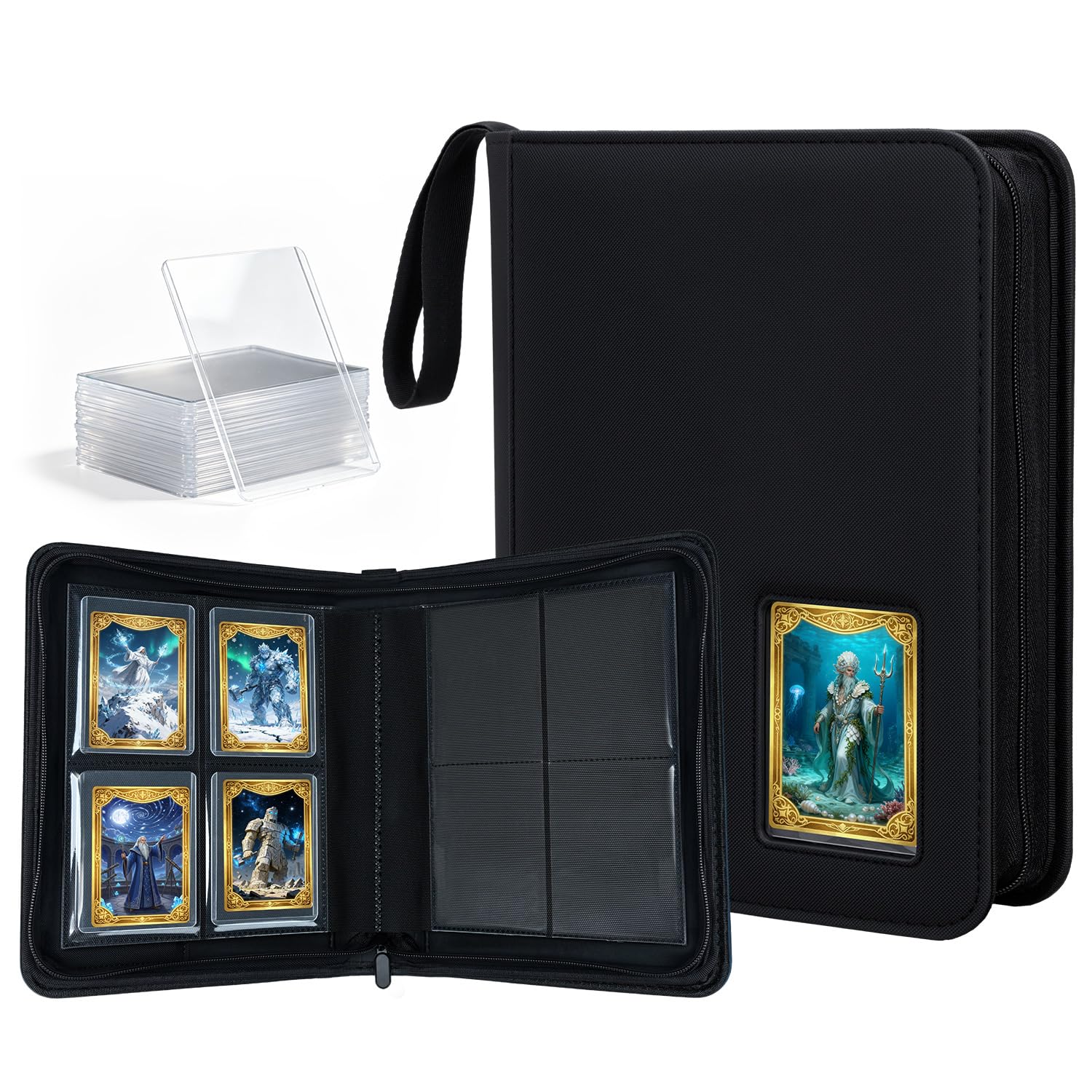 Tolesum Toploader Binder 160 Cards, Side Loading, 10 Toploaders Included