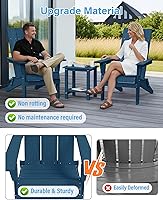 Vista 6 de YEFU Moderna silla plegable Adirondack de plástico, 1s ampliar/almacenar actualización desbloqueada, resistente a la intemperie, sillas de madera