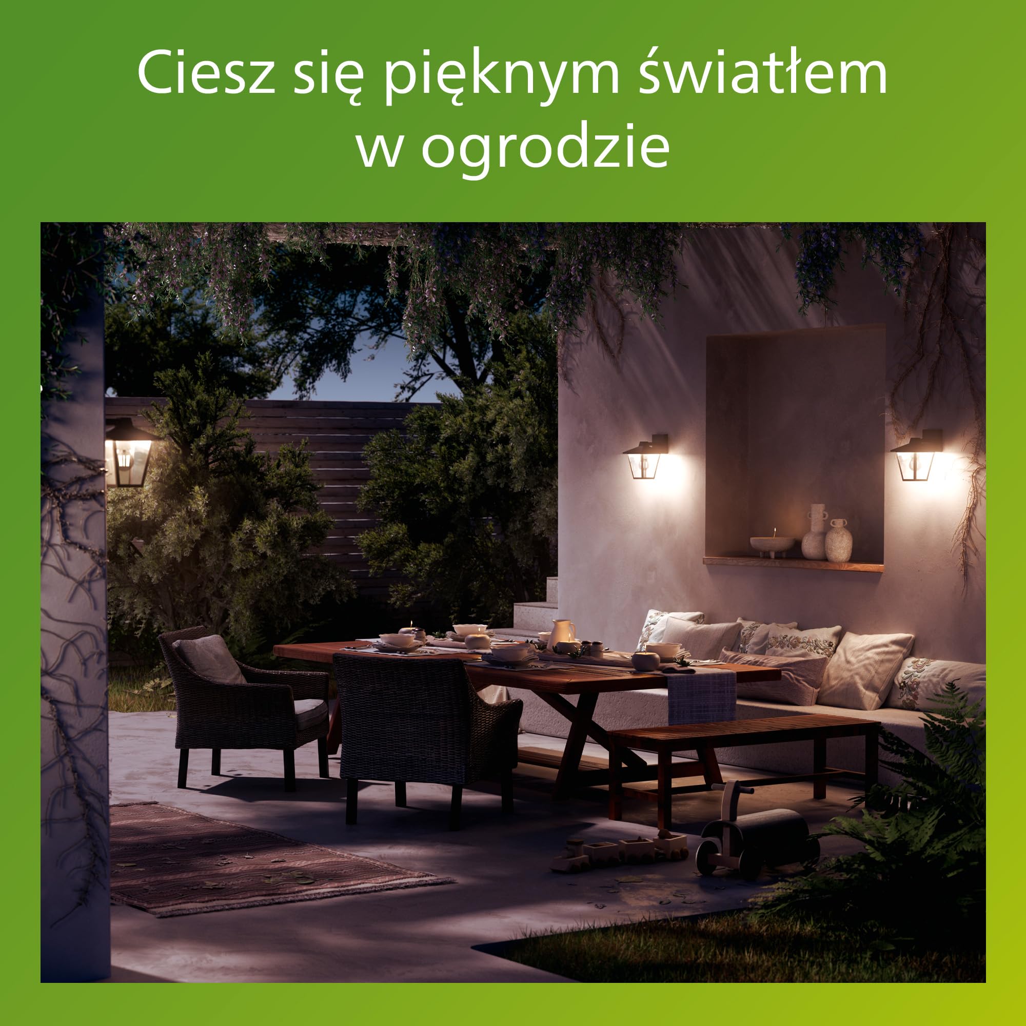 Philips Kinno Zewnętrzna Lampa Ścienna, Max 25W, Gniazdo E27, Czarna