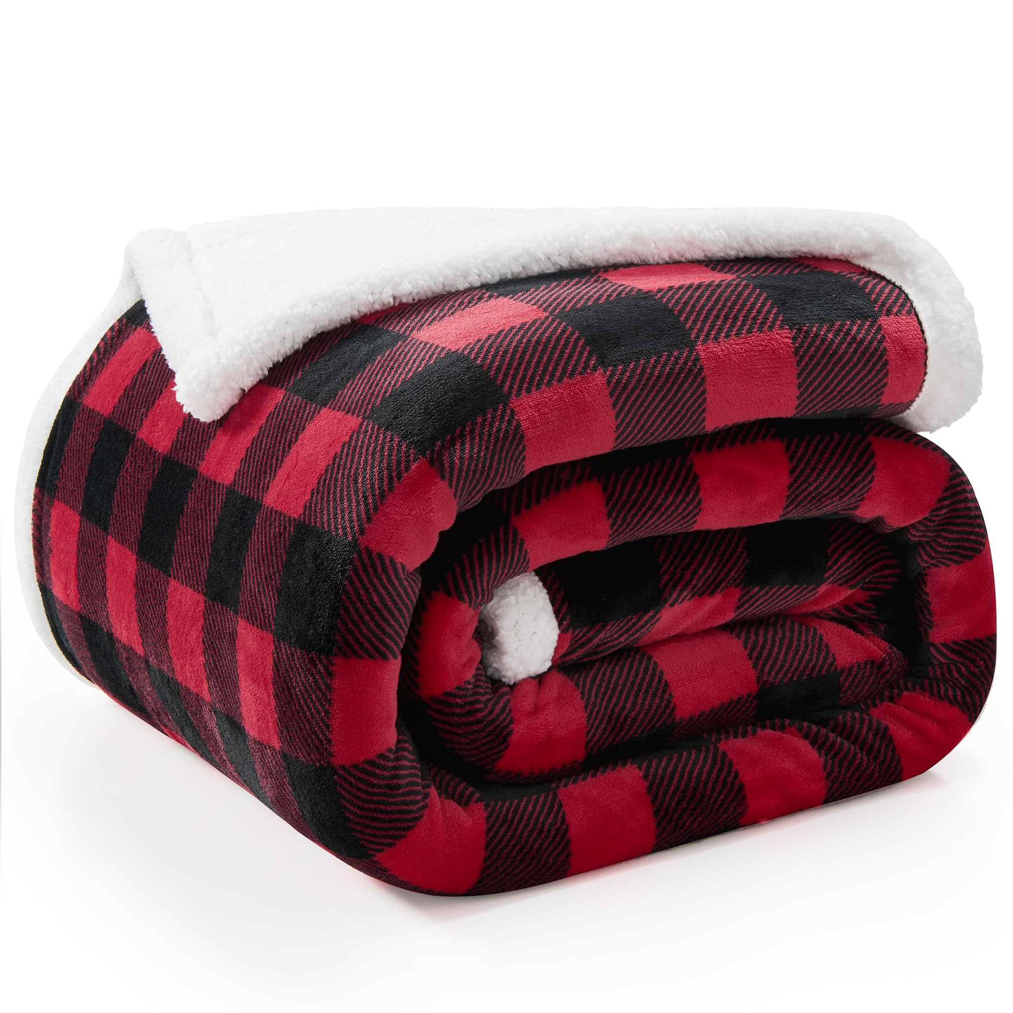 BEDELITE Sherpa-Fleece-Decke - Superweiche Winterdecke In Büffelkaro, 127x152 Cm