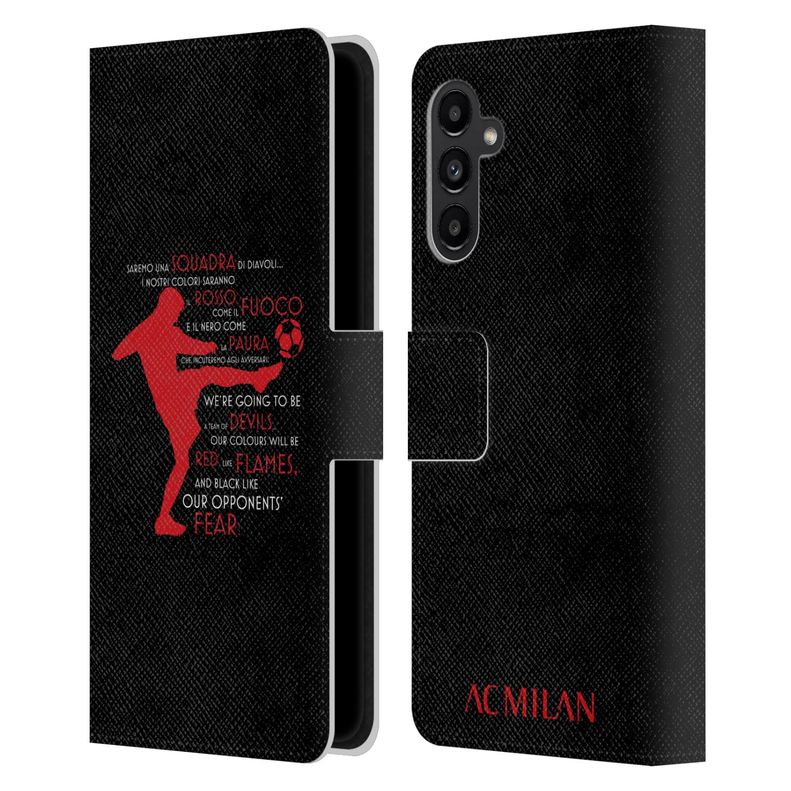 Funda cuero Samsung Galaxy A13 5G carcasa libro protectora cartera anticaídas AC Milan 7