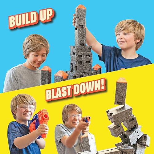 Miniatura 2 de Blaster Blocks Paquete de destrucción de robots, emocionante juego para lanzadores de dardos de espuma para 1 niño, hermanos, fiestas de lanzadores