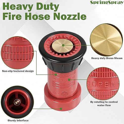 Miniatura 8 de 1-12 "NSTNH Boquilla de manguera de fuego Spray policarbonato Jet Fog Bombero industrial 1.5 "Boquilla 75 gpm Equipo de fuego