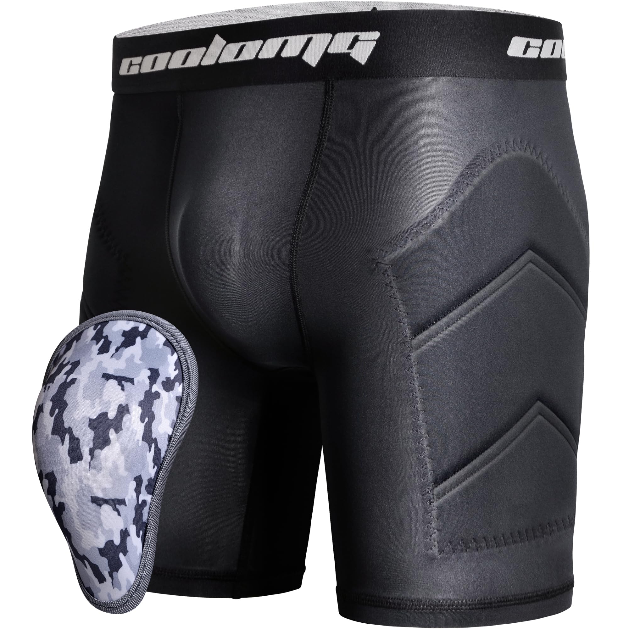 COOLOMG Youth Boys Baseball Sliding Shorts with Soft Athletic Cup Padded Compression Shorts for Football Lacrosse