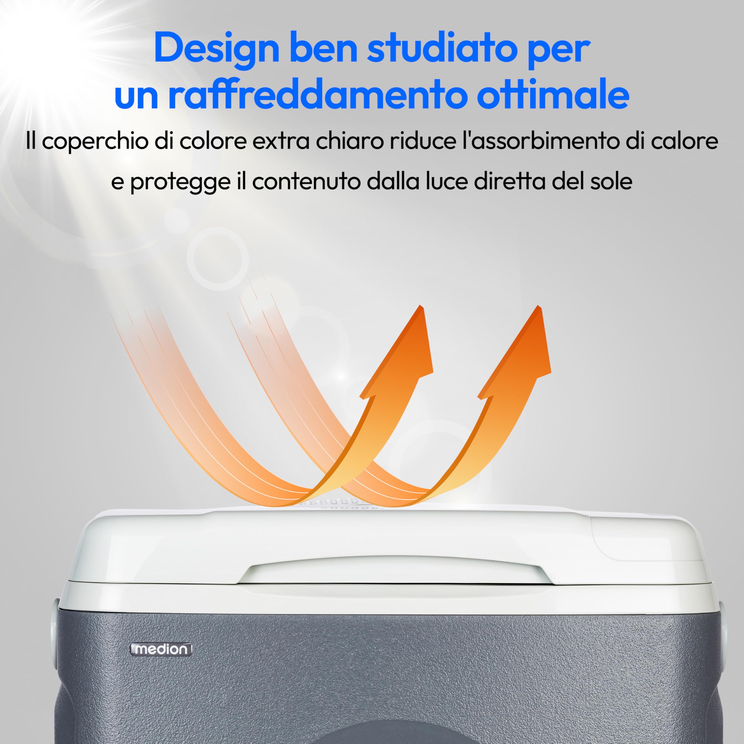 MEDION Frigo elettrico mobile 2 in 1, raffreddamento e riscaldamento (16, 24, 40 litri, termoelettrico, mini frigorifero, connettore 3 in 1, 5 V USB, 12 V e 230 V, per auto, barca, camper, campeggio