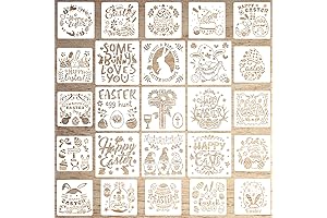 Easter Stencils for Kids, 25Pcs Reusable Crafts Painting Templates for Wood, Fabric,...