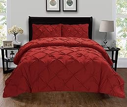 Elegant Comfort Luxury Super-Soft Coziest 1500 Thread Count Egyptian Quality 3-Piece Pintuck Design Duvet Cover Set, (Insert Comforter Protector) Wrinkle-Free, King/California King, Burgundy