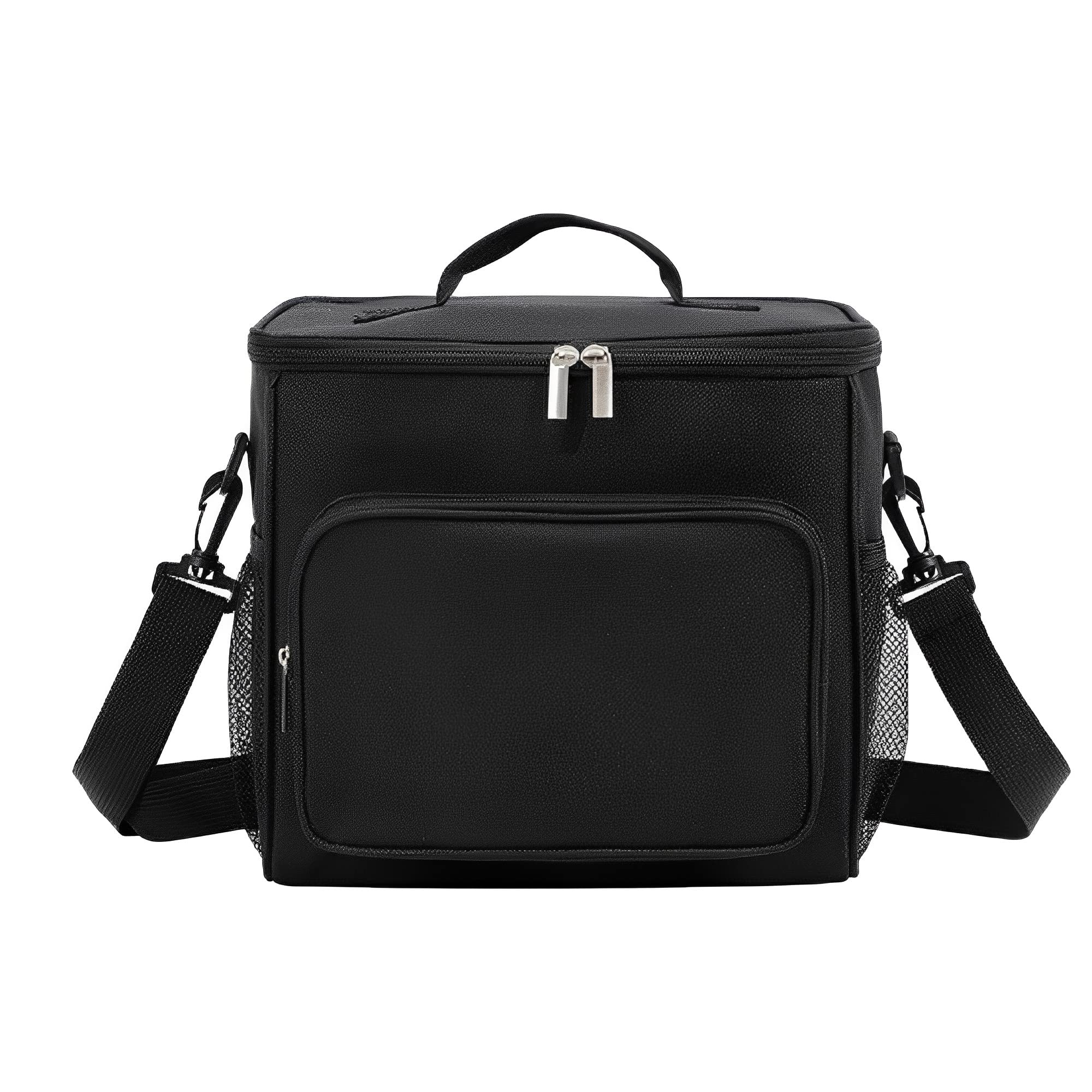 Morbuy Foldable Cool Bag Reusable Cooler Bag Outdoor Picnic Bag Insulated Cold Hot, Cooler Lunch Bag 10L, Cool Bags for Lunch, Picnic,Work, School (One size,Black)