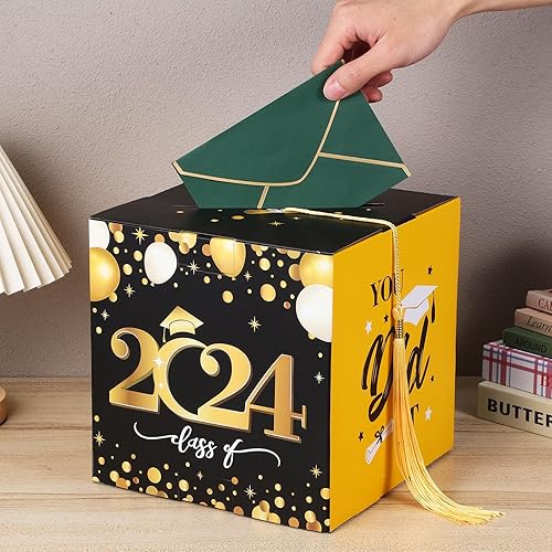 Miniatura 7 de Unomor Caja de tarjetas de graduación 2024 Felicidades para fiesta de graduación, suministros para fiesta de graduación 2024, suministros para