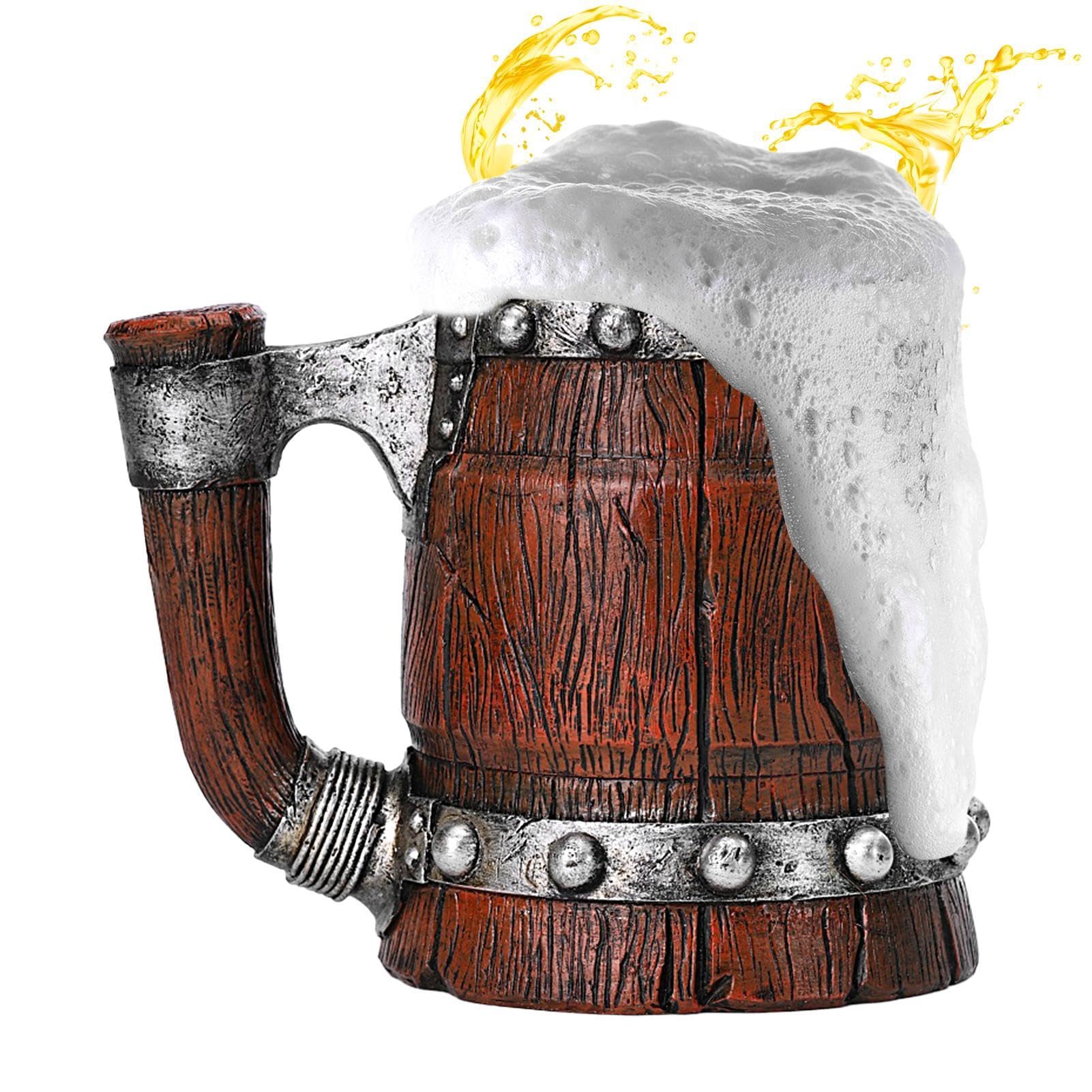 Boccale Di Birra In Legno A Forma Di Barilotto – Tazza Artigianale Per Acqua, Whisky, Tè, Regalo Originale