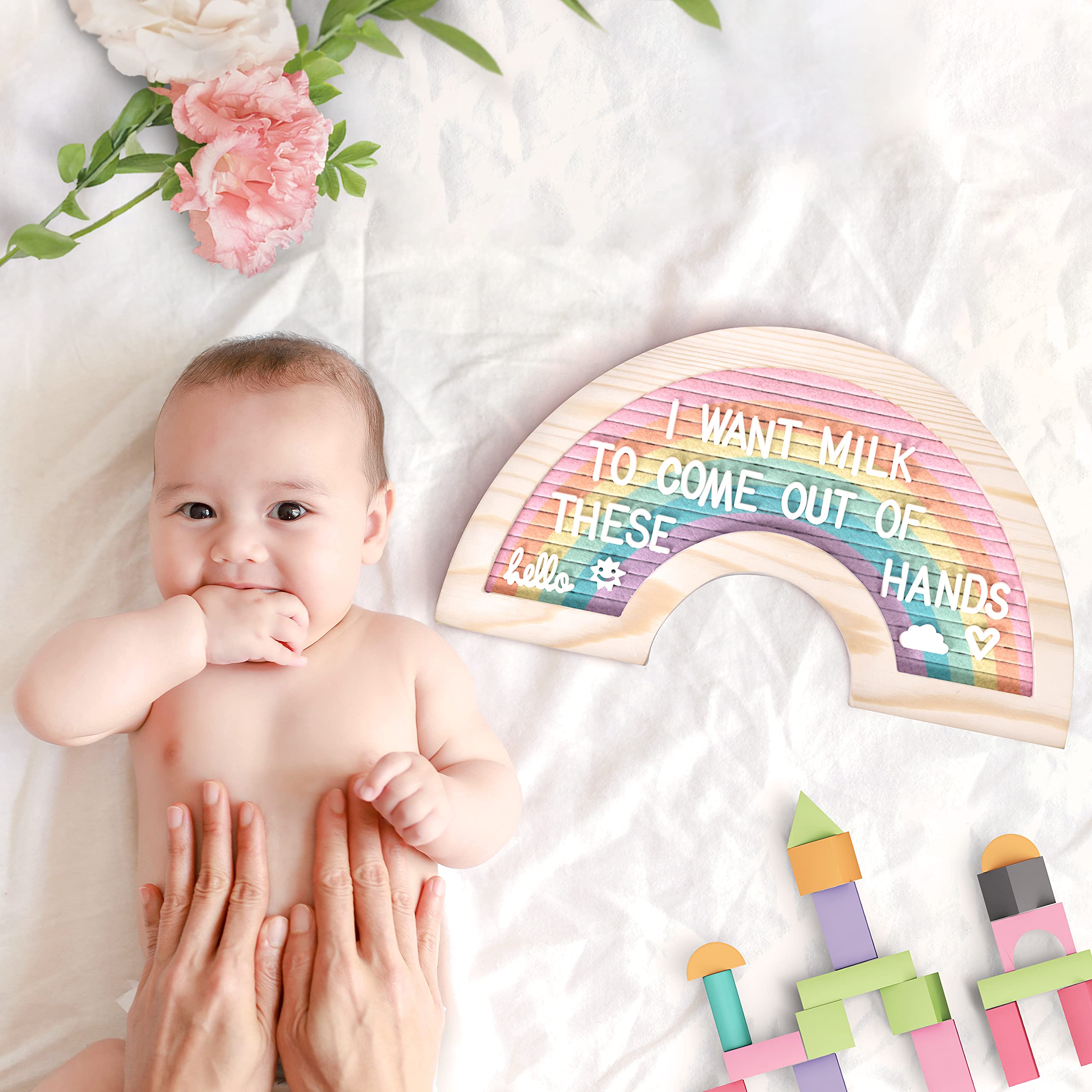 Buy Hipbaby Felt Letter Board Rainbow Letter Board with Letters