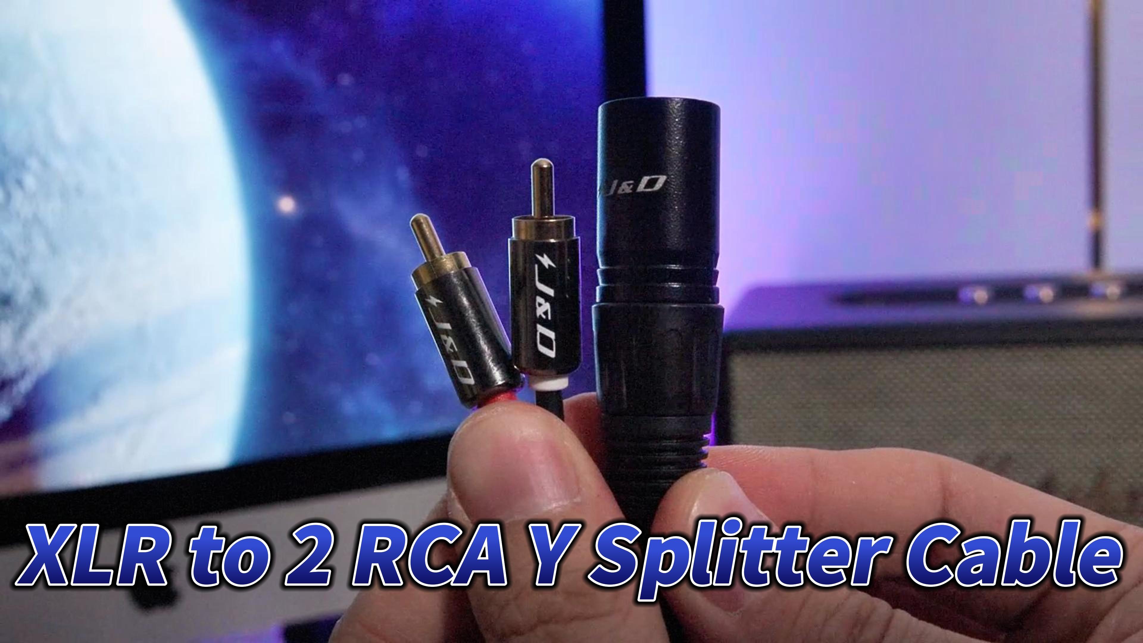 Câble Audio J&D XLR Mâle Vers 2 RCA Mâle - 1,8 M, Non équilibré, Connecteurs Dorés - Pour Connexion Mixeur, Ampli, Home Cinéma