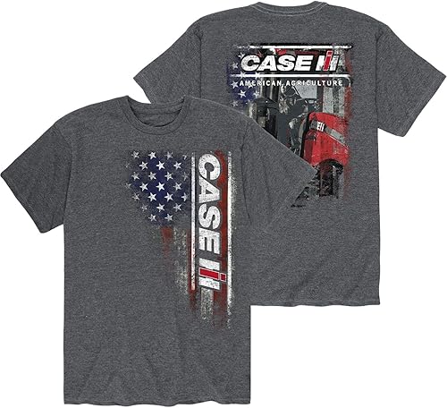 Case IH American Flag CASE IH - Camiseta de manga corta para hombre, Gris Caliente Carbón