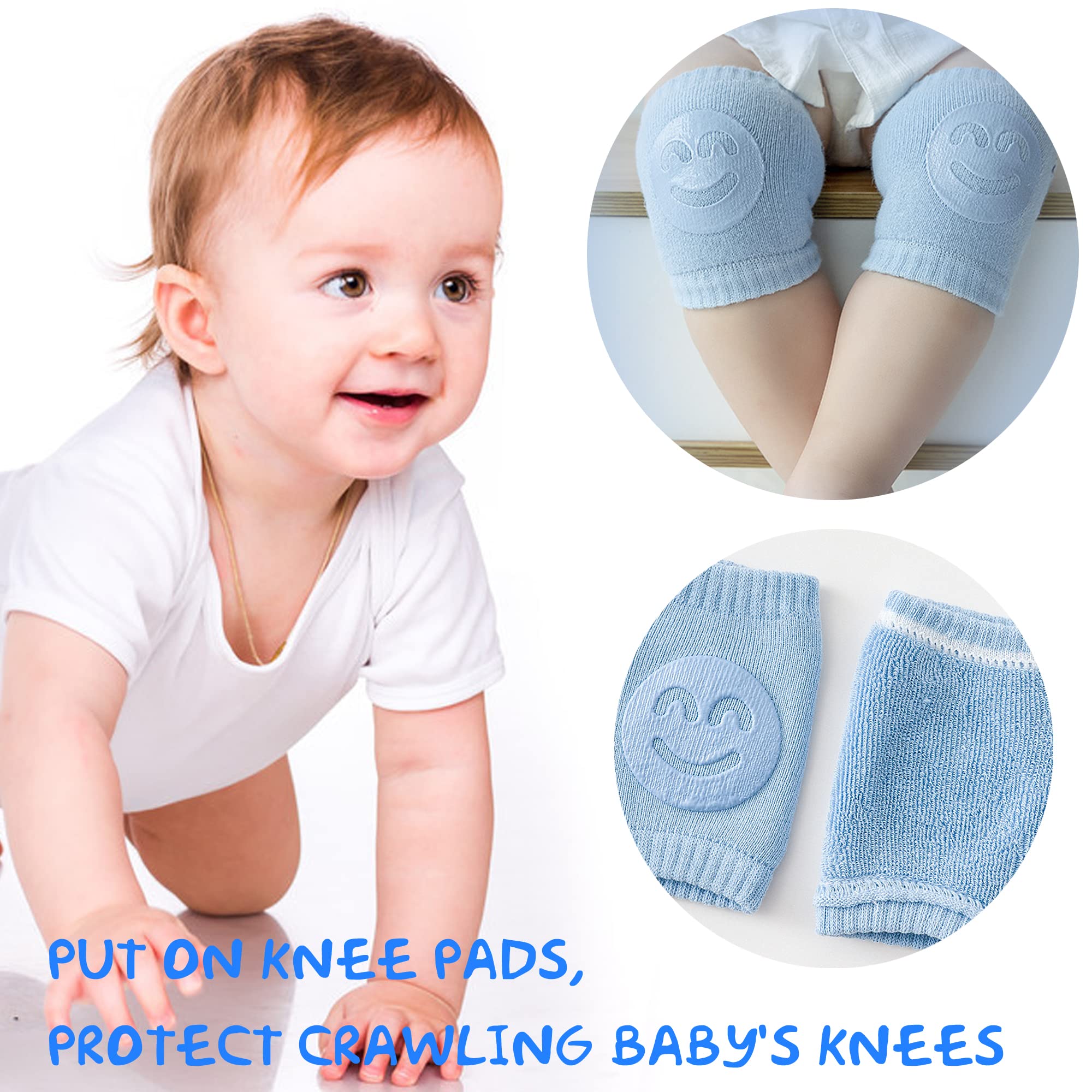 SooGree Rodilleras para bebé (5 pares) para gatear, calcetines antideslizantes antifricción para bebés de 6 a 24 meses