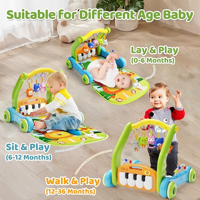 Baby Gym Play Mat with Walker, 2 IN 1 Centro de Actividades miniatura 4