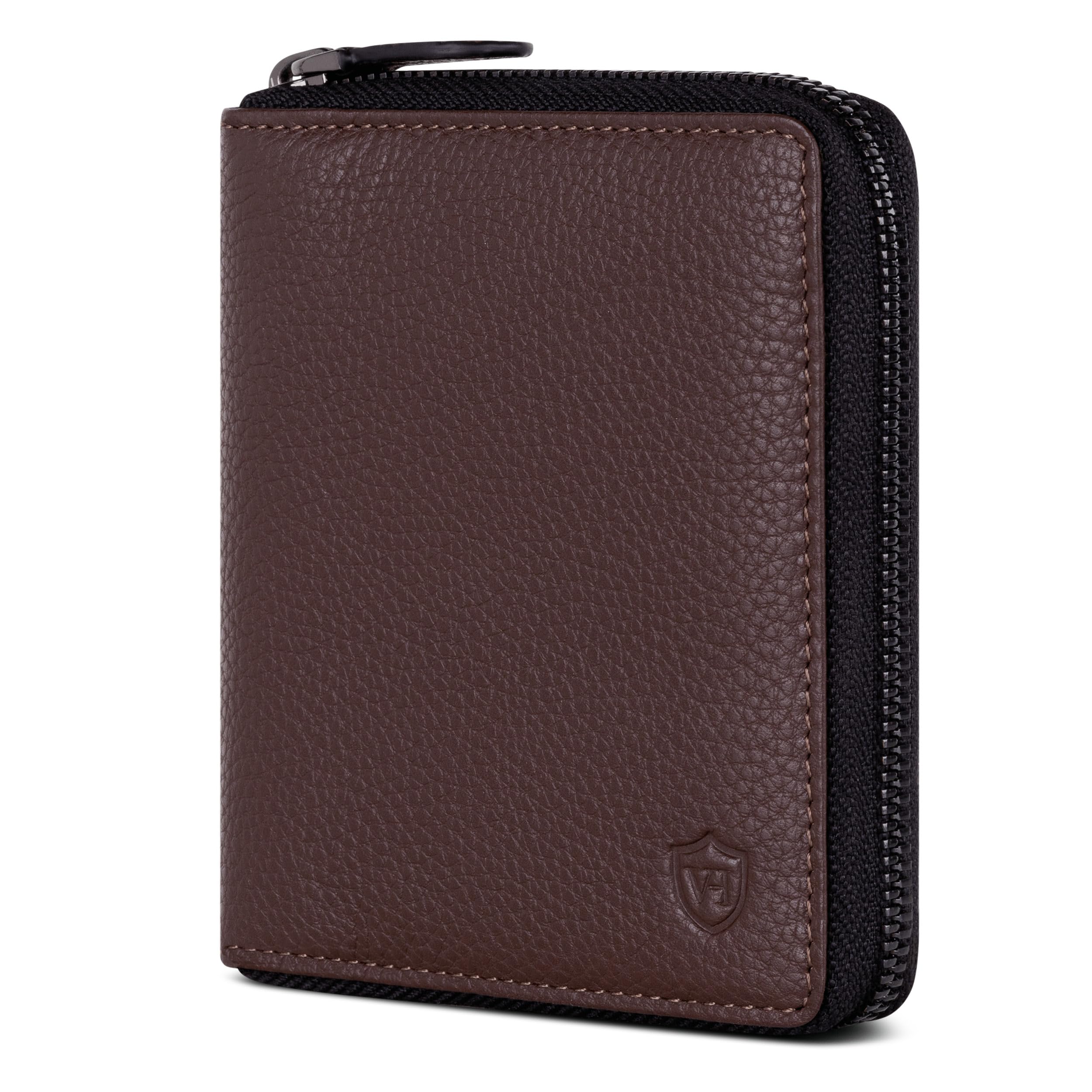 VON HEESEN Leder Geldbörse mit RFID-Schutz - Portemonnaie für Herren & Damen aus echtem Leder - Wallet mit Münzfach - Geldbeutel für Männer und Frauen