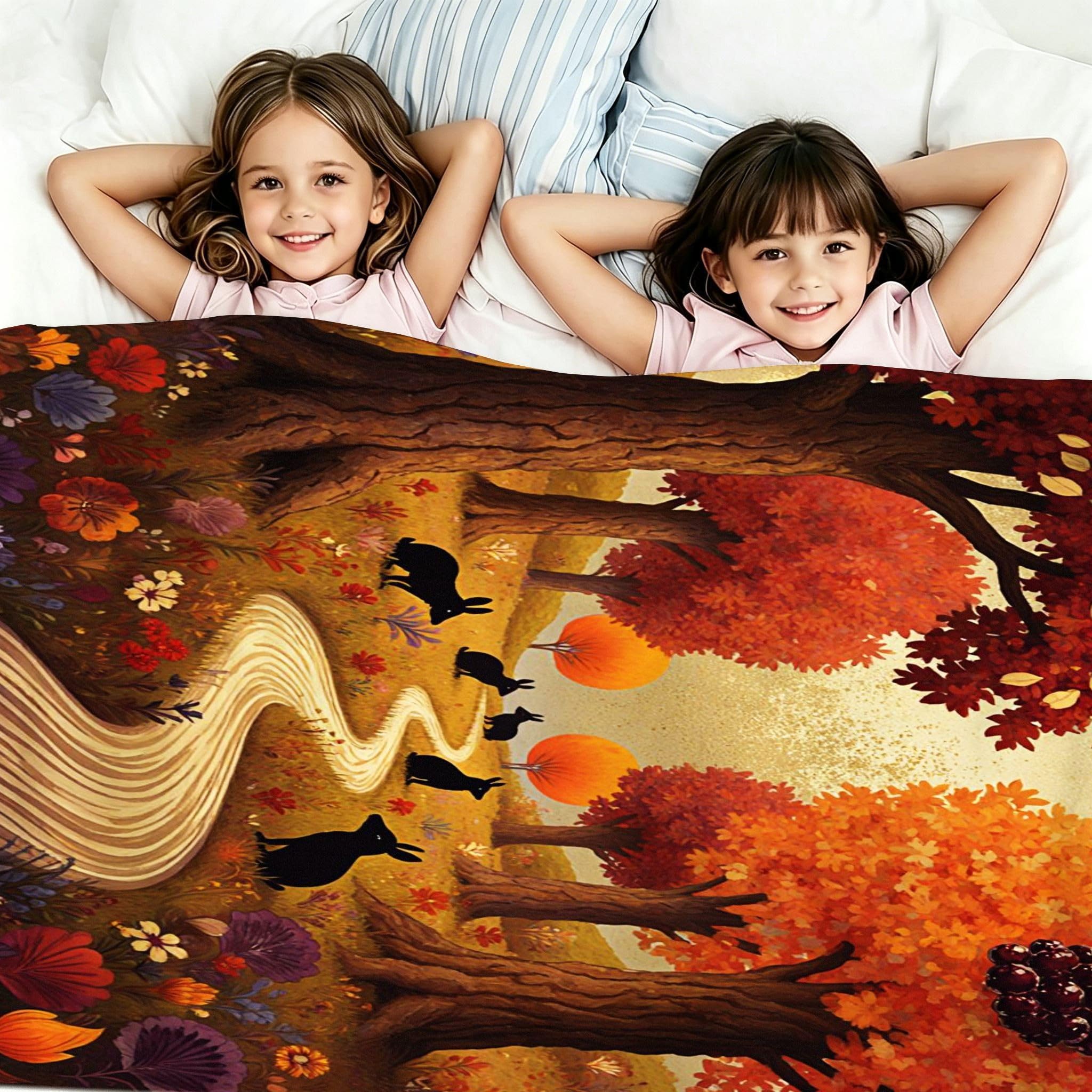Coperta Pile Matrimoniale 240x260 cm Bosco Giallo, Coperta XXL Super Morbida Multiuso Come Copriletto o Plaid da Salotto, Calda e Leggera, Protezione dal Freddo, AW2130
