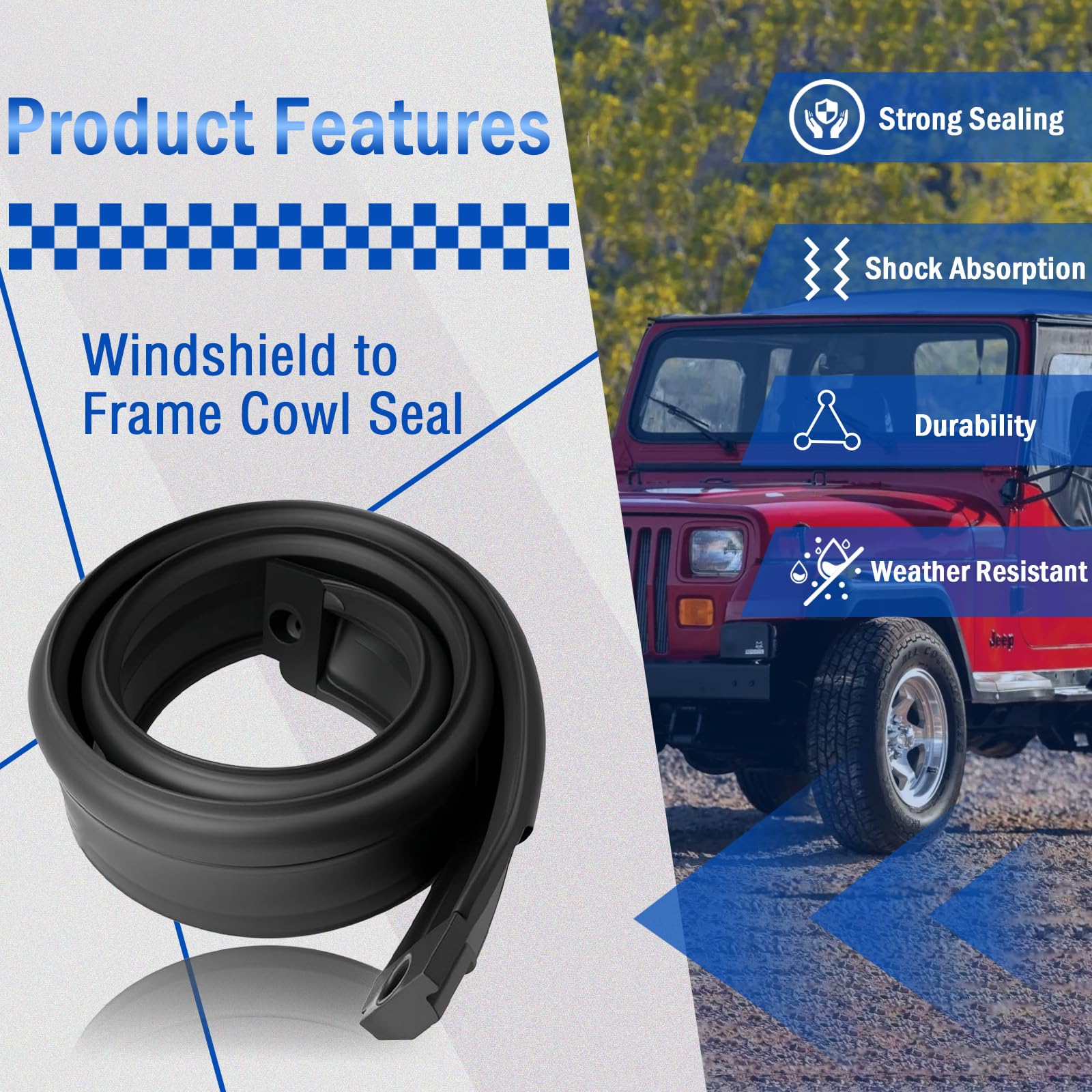 Luci di posizione laterali a LED ambrate Luce di ingombro per paraurti anteriore a LED fumé per Jeep Wrangler YJ 1987-1995  34