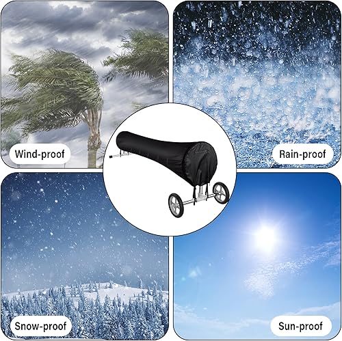 Miniatura 4 de Cubierta de carrete solar para piscina, cubierta de carrete de manta solar de 16 pies, cubierta de carrete solar de invierno para piscina enterrada,