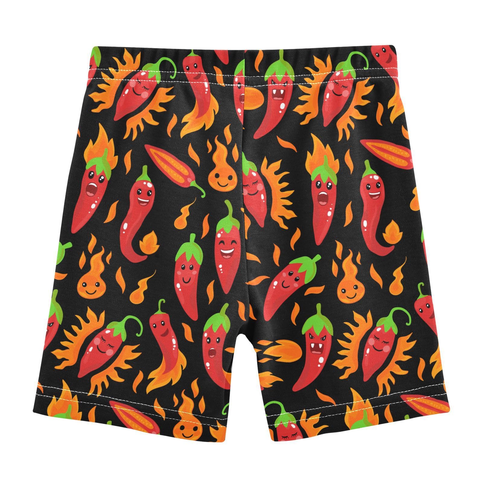 JHKKU Girls Cartoon Chili Peppers Shorts Cotton Cartwheel Bike Kids Biker Under Dress Dance Short Girl Clothes 4T