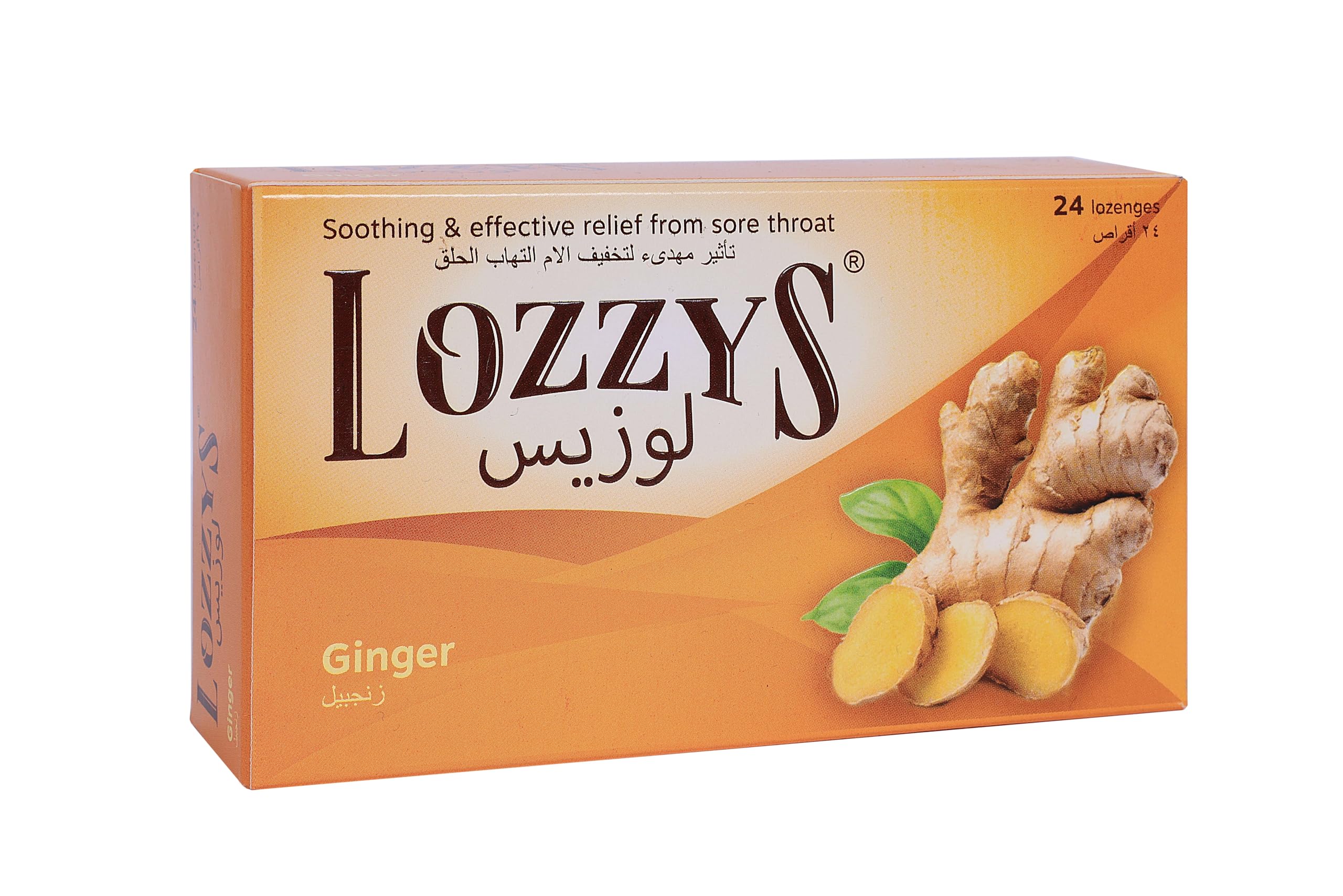 Ginger, Fast Effective Relief from the Symptoms of Sore Throats, 24 Lozenges