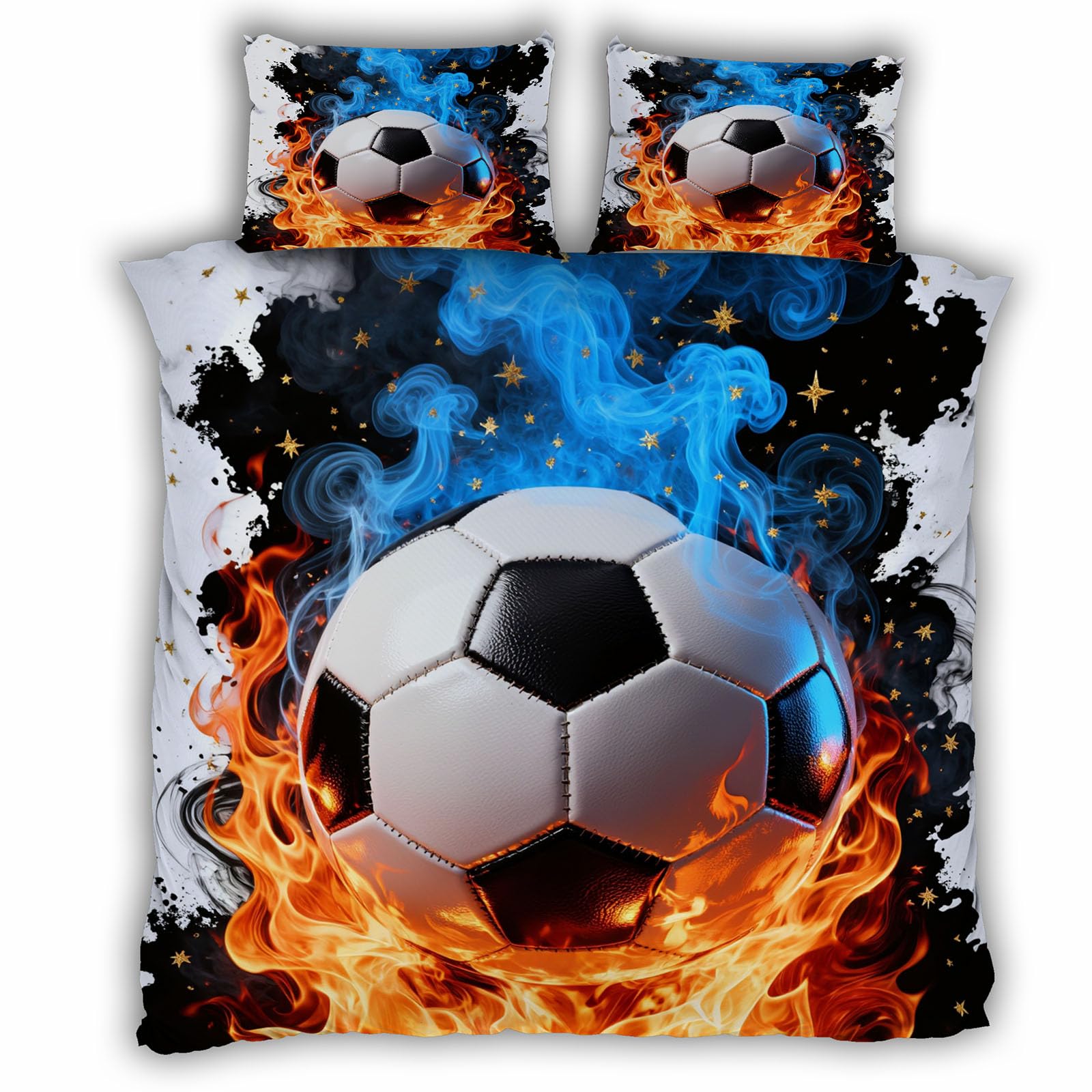 Parure de lit 3D football pour transformer la chambre ado style stade 220x240