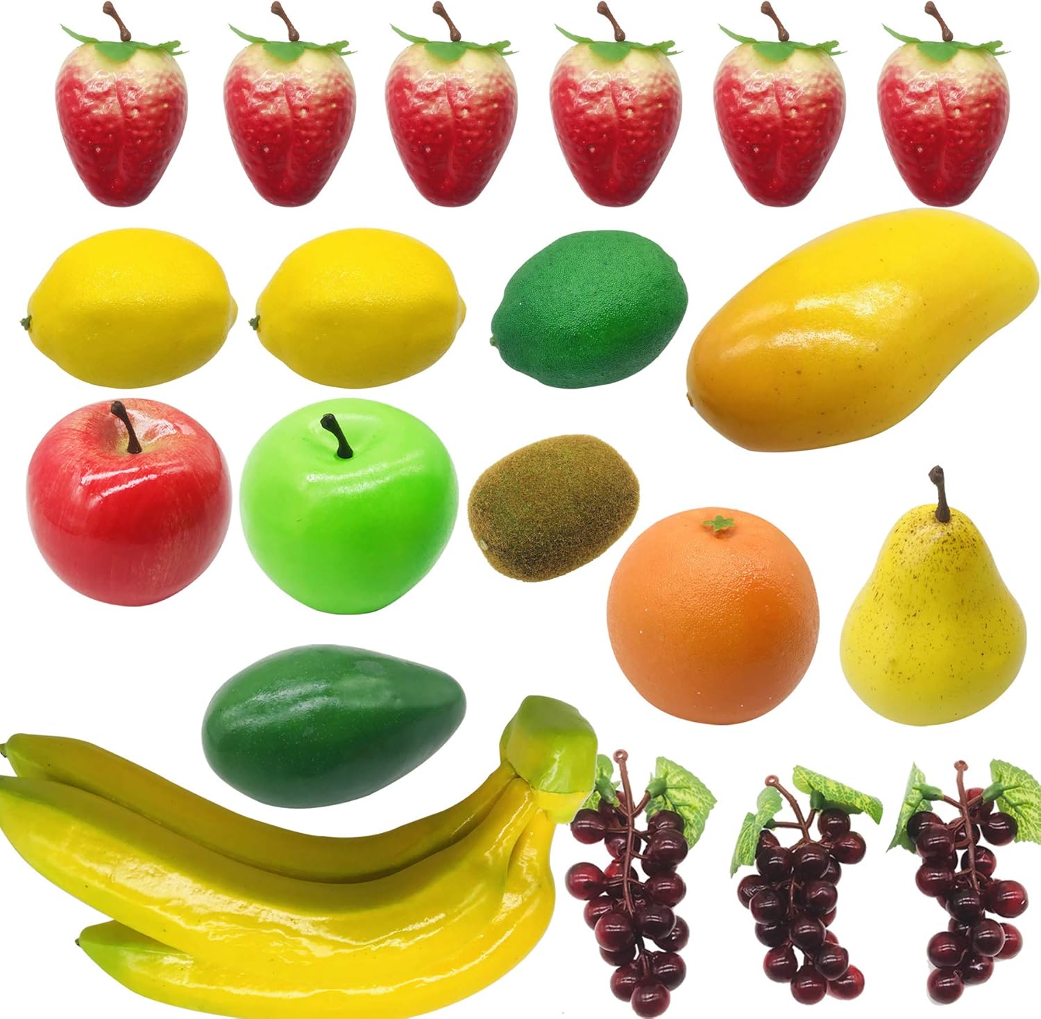Woohome 20 PCS Realistic Fake Fruits for Decoration