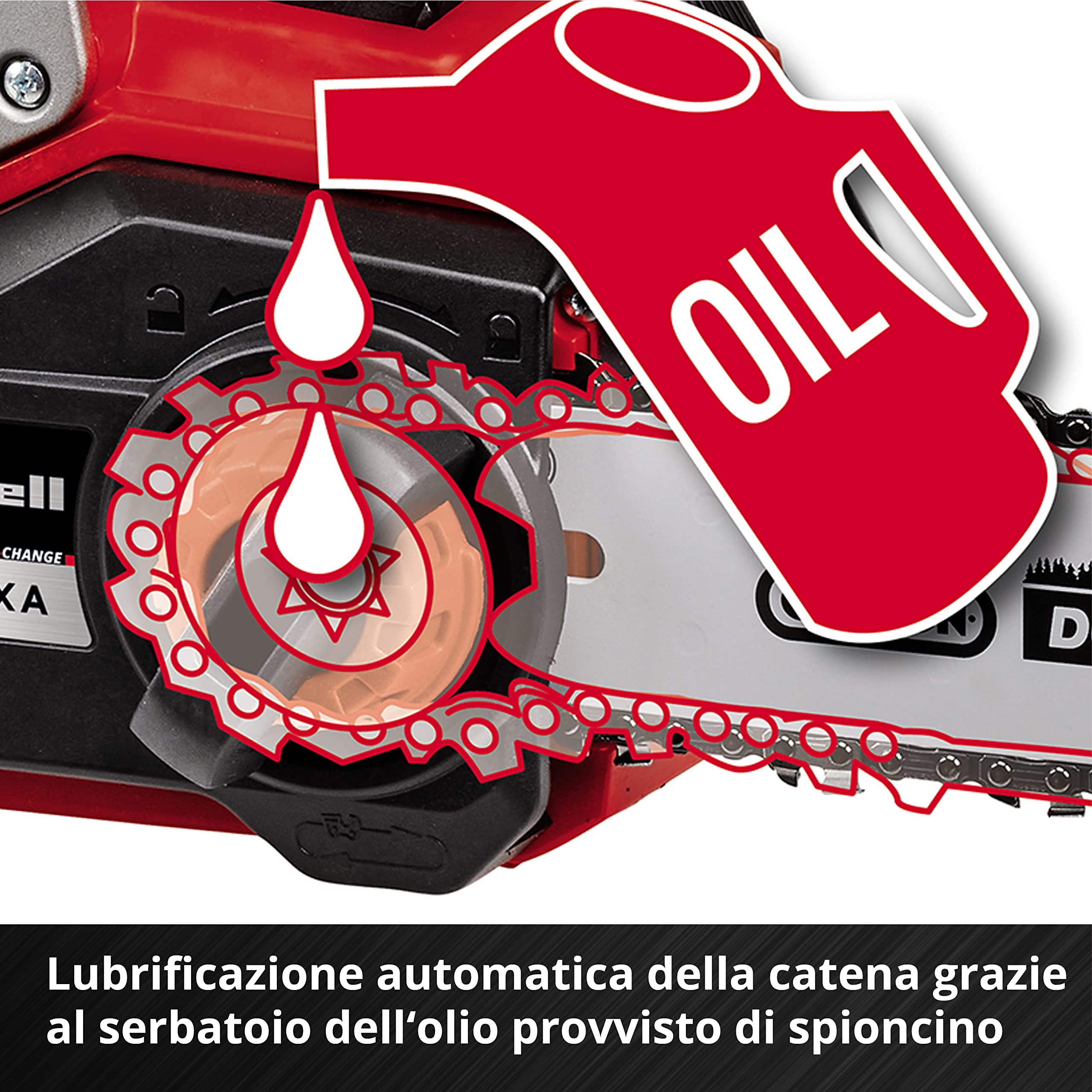 Einhell Motosega a batteria FORTEXXA 18/30 Power X-Change (ioni di litio, 18 V, motore senza spazzole, barra da 30 cm, max. 4.300 min-1, senza batteria e caricabatteria)