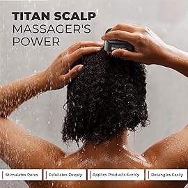 Bossman Titan Shower Scalp Massager - Scalp Exfoliator Brush - Ergonomic Silicone Scrubber for Product Build-Up, Dandruff & Pore Stimulation - Head & Beard Care Tool with Soft Bristles