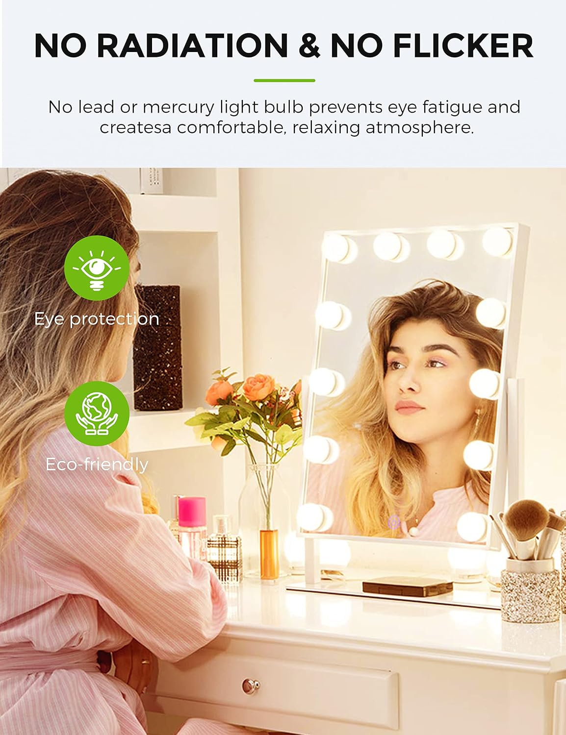 Globe Light Bulbs, LOHAS G25 LED Vanity Bulb 500Lm, 40W-45W Equivalent, Soft White 3000k, Vanity Light Bulbs for Bathroom Makeup Mirror, Vanity Round Light Bulb E26 Base, Non-Dimmable, 6 Pack
