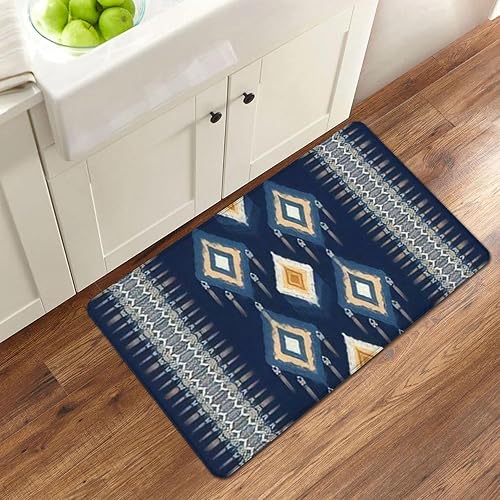 Ikat - Tapete de cocina antifatiga con diseño indio para tela, textil, abstractos, grueso, acolchado, tapete de cocina, impermeable, tapete de piso
