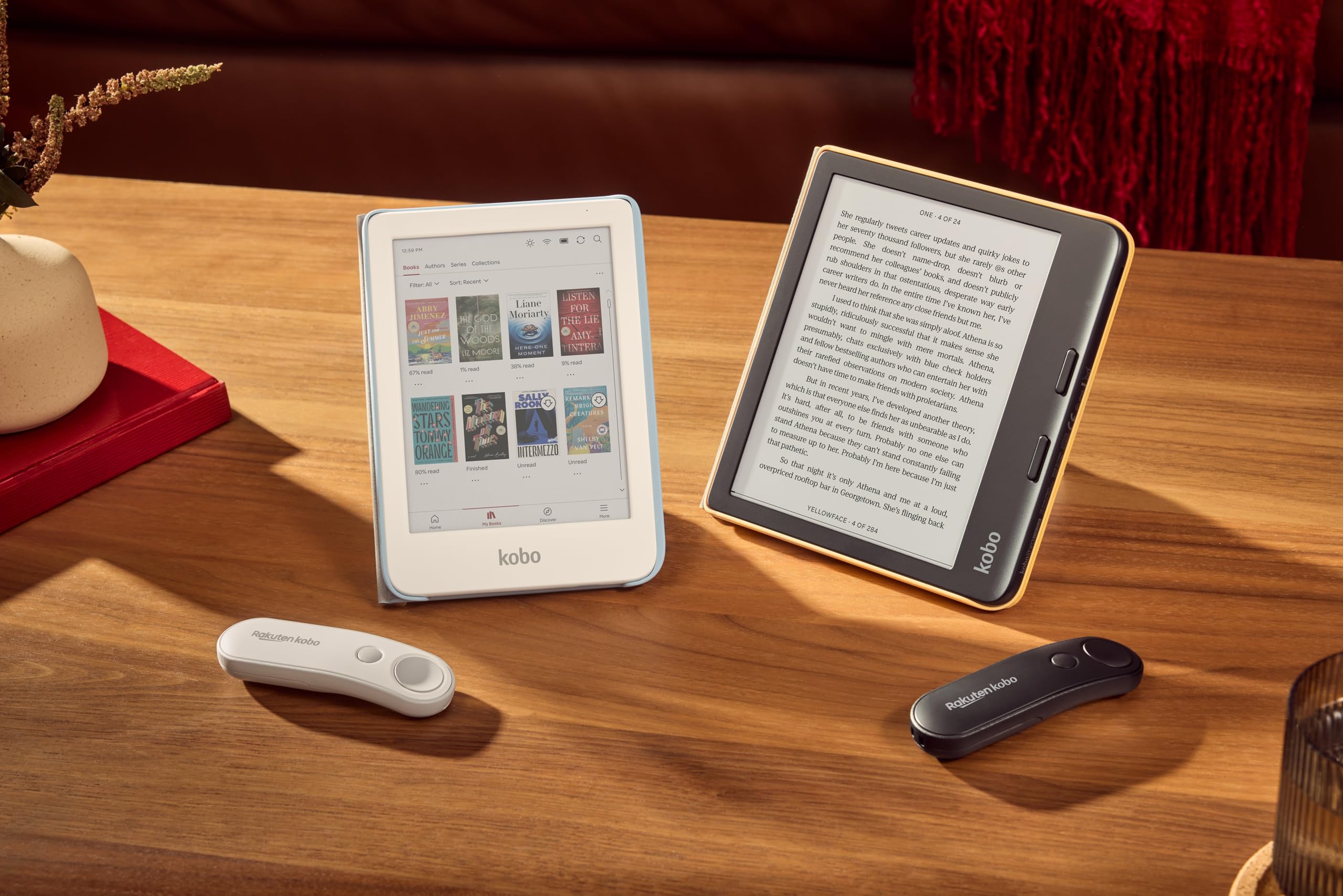 Kobo Télécommande | Tourne-Page | Compatible avec Les liseuses Kobo | Lecture Mains Libres | Ergonomique | Connexion Bluetooth (Blanc)